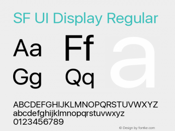 SF UI Display Regular 11.0d44e2 Font Sample