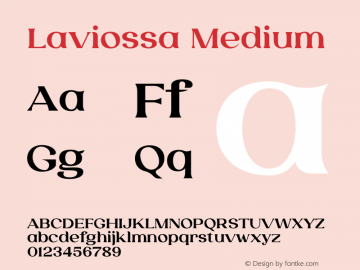 Laviossa Medium Version 1.007;Fontself Maker 3.5.4 Font Sample