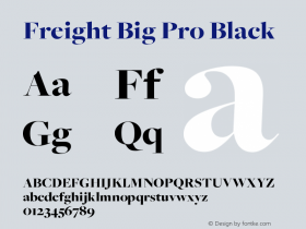 FreightBigPro-Black Version 3.000 Font Sample