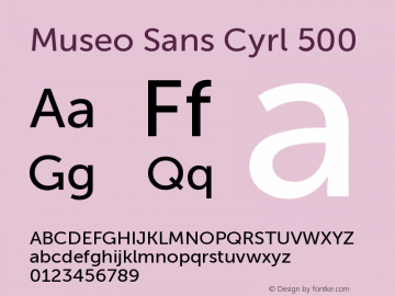 MuseoSansCyrl-500 Version 1.023 Font Sample