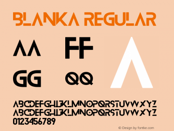 Blanka-Regular Version 1.000;PS 001.001;hotconv 1.0.56图片样张