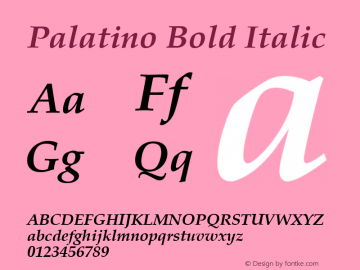 Palatino Bold Italic 15.0d2e2图片样张