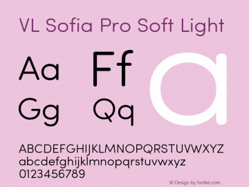 VL-SofiaProSoft-Light Version 2.000 Font Sample
