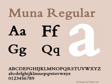 Muna 10.0d2e1 Font Sample