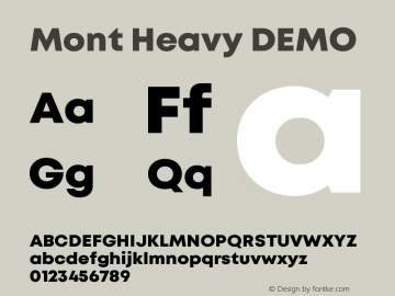 Mont Heavy DEMO Version 1.003;PS 001.003;hotconv 1.0.88;makeotf.lib2.5.64775图片样张