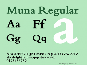 Muna Version 1.00;May 13, 2021;FontCreator 11.5.0.2430 64-bit Font Sample