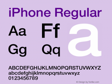 iPhone Version 1.00 February 16, 2015, initial release Font Sample