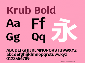 Krub Bold Version 1.000; ttfautohint (v1.6) Font Sample