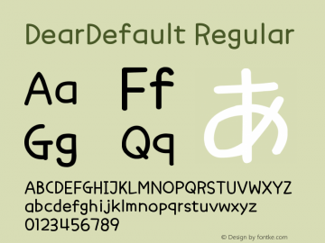 DearDefault Version 1.00 March 25, 2021, initial release Font Sample