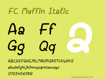 FC Muffin Italic Version 1.00 2020 by Fontcraft: Suwisa Sae-ueng Font Sample