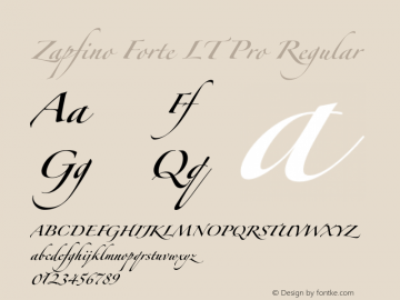 Zapfino Forte LT Pro Regular Version 1.001 2004 Font Sample