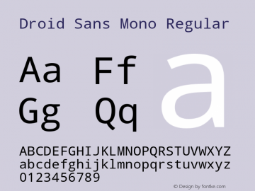 Droid Sans Mono Version 1.00 build 113 Font Sample