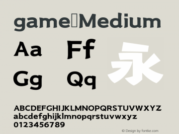 game Version 1.0; FontEditor (v1.0) Font Sample