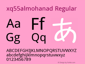xq55almohanad Version 1.00 October 3, 2012, initial release Font Sample