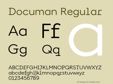 Documan-Regular Version 1.004 | wf-rip DC20190420 Font Sample