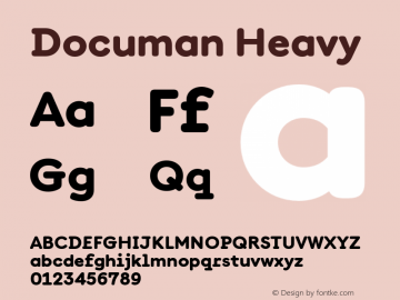 Documan-Heavy Version 1.004 | wf-rip DC20190420 Font Sample