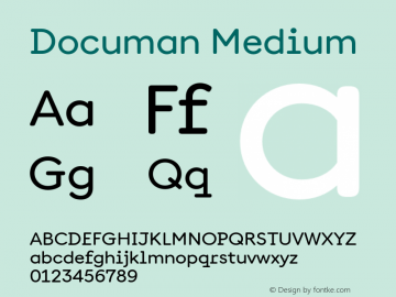 Documan-Medium Version 1.004 | wf-rip DC20190420 Font Sample