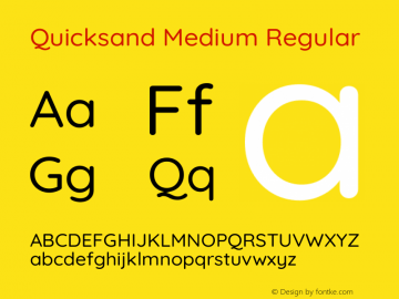 Quicksand Medium Version 3.004 Font Sample