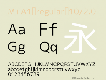 M+A1 regular 10/2.0 Version 1.00;August 30, 2020;FontCreator 13.0.0.2643 64-bit Font Sample