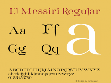 ElMessiri-Regular Version 2.007;PS 002.007;hotconv 1.0.88;makeotf.lib2.5.64775 Font Sample