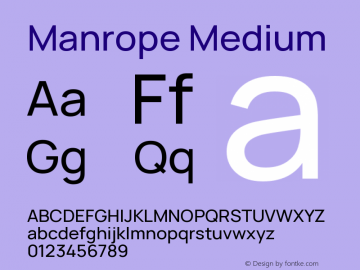 Manrope Medium Version 4.000;hotconv 1.0.109;makeotfexe 2.5.65596图片样张