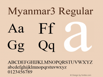 Myanmar3 Version 3.00 January 25, 2007 Font Sample