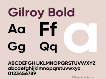 Gilroy-Bold Version 1.000 Font Sample