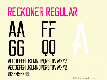 Reckoner Regular Version 1.000 Font Sample