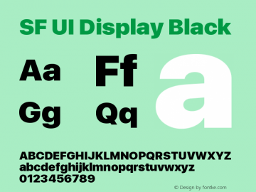 SFUIDisplay-Black 11.0d33e2--BETA Font Sample