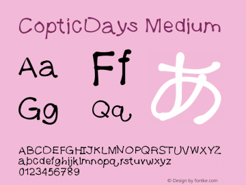 CopticDays Version 001.000 Font Sample