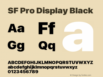 SF Pro Display Black Version 13.0d3e20 Font Sample