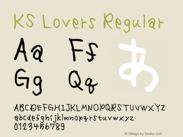 KS Lovers Regular 1.0 Font Sample