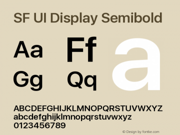 SF UI Display Semibold 11.0d44e2 Font Sample