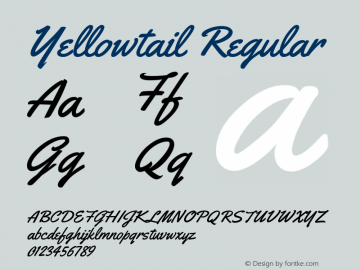 Yellowtail Version 1.000 Font Sample