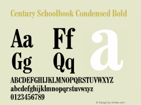 CenturySchoolbookBT-BoldCond 003.001 Font Sample