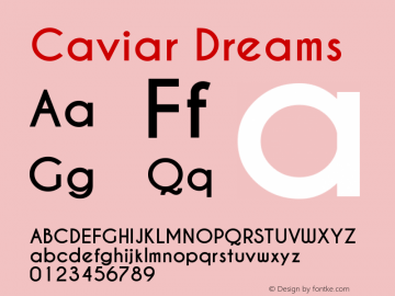 Caviar Dreams Bold Version 5.00 June 15, 2014 Font Sample