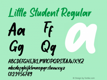 Little Student Version 1.00;June 23, 2020;FontCreator 12.0.0.2567 64-bit Font Sample