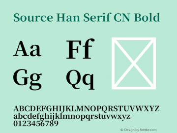 Source Han Serif CN Bold Version 1.001;PS 1.001;hotconv 16.6.54;makeotf.lib2.5.65590 Font Sample