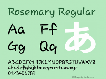 Rosemary Version 1.716; Build 20110708 Font Sample