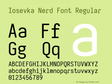 Iosevka Mayukai Nerd Font Complete Version 6.0.1; ttfautohint (v1.8.2) Font Sample