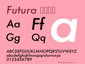 Futura 中等斜体  Font Sample