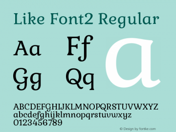 Like Font 2 Version 3.00;May 5, 2020 Font Sample