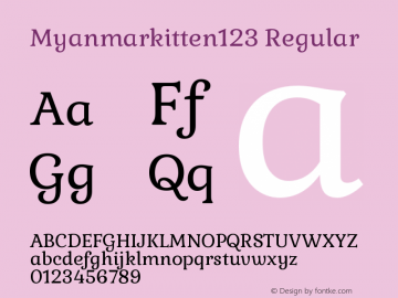 Myanmar (kitten) Version 3.00;May 5, 2020 Font Sample