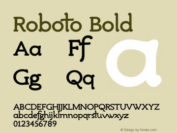 Roboto Bold Version 1.00 August 9, 2014, initial release Font Sample