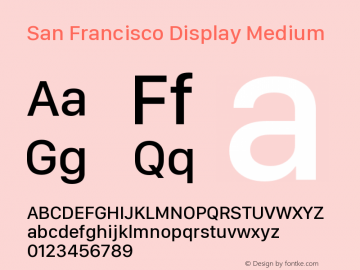 San Francisco Display Medium 10.0d27e2--BETA Font Sample