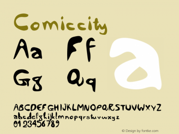 Comiccity Version 1.00 March 19, 2007, initial release Font Sample