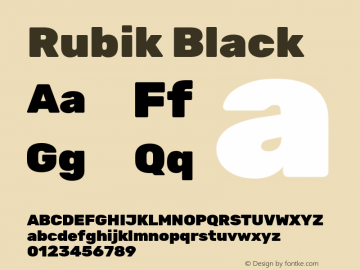 Rubik Black Regular Version 1.002 Font Sample