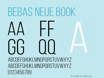 Bebas Neue Book Version 001.003 Font Sample