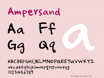Ampersand Version 1.00 May 29, 2005, initial release Font Sample