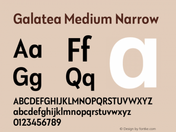 Galatea Medium Narrow Version 1.00;February 21, 2021;FontCreator 13.0.0.2683 64-bit Font Sample